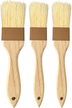 Durable Pastry Basting Brush - Natural Bristle BBQ Brush for Oil & Sauce, Wooden Handle Food Brush for Baking & Cooking - 1", "1 1/2 Inch, 3 Pack