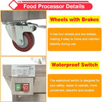110V 24L Commercial Food Chopper Processor 1500W Electric Meat Vegetable Grinder Blender Multifunctional Food Cutter for Meat Vegetables Fruits Ginger Garlic 1400r/min