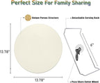 13 Inch Round Pizza Stones for Grill and Oven, Cordierite Baking Stones Set with Serving Rack & Cutter, Durable and Safe Cooking Stone Pan for Bread