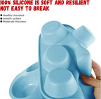 12 Cups Silicone Muffin Pan, Nonstick Cupcake Pan, Heat Resistant Silicone Muffin Tin, Reusable Cupcake Moulds Baking Pan for Cakes, Bread (Blue-2 Packs)