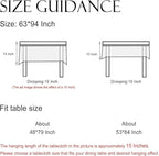 ISAENNE Designer Green Linen Long Rectangle Tablecloth,Floral French Country Indoor Table Cloth,Stain Resistant Home Decor Tablecloths for Dining Kitchen Thanksgiving Party,63"*94"-Brune