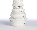 Lenox Pasta Bowls, 20oz Butterfly Meadow Pasta Bowl Set of 4, Service For 4, Porcelain, White Serving Bowls, Wide, Shallow, Lenox Butterfly Meadow Collection, Dishwasher/Microwave Safe (White 4-Piece)
