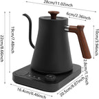 1200W Gooseneck Electric Kettle, Adjustable Temperature Constant Temperature Electric Kettle, 0.9L Pour Over Kettle for Coffee & Tea, Quick Heating, Stainless Steel Inner Lid (Black)