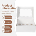 Bento Cake Box With Cupcakes, Clear Window 9 Holes Bento Combination,12 Sets: Cookie Boxes Fit 8 Regular Cupcake and Mini Cakes, Christmas Wedding Birthday Party (White/clear, 1+8/12pcs)