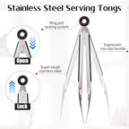 12 Pcs Stainless Steel Kitchen Tongs, 7/9/12 Inches Heat Resistant Cooking Tongs Heavy Duty Metal Locking Tong Non-Slip Metal Food Tong for Cooking Food Grill Salad BBQ