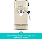 CASABREWS 3700 Essential Espresso Machine 20 Bar, Stainless Steel Coffee Maker with Steam Milk Frother, Espresso Coffee Machine Cappuccino Latte Machine with 43.9oz Removable Water Tank, Creamy