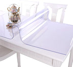 NECAUX Custom 27.6 x 63 Inch Clear Table Cover Protector, 1.5mm Thick Plastic Waterproof Heavy Duty Desk Pad Mat Non-Slip Tablecloth Protector for Coffee Table, Sofa Table, Media Stand, Countertop