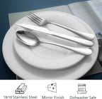 SANTUO Stainless Steel Dinner Spoons Set,12 Piece 7.3" Silverware,Table Soup Spoons Set,Mirror Finish & Dishwasher Safe
