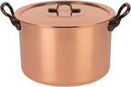 Cuisine Romefort | Tinned copper soup pot with higher walls, 6.3 qt | traditional stockpot made of solid copper with cast iron handles and copper lid | stewpot from France ideal for soups and stews