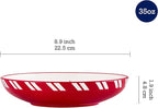 Bico Traditional Gingerbread Man Pasta Bowls, 35oz Salad Bowl Set of 4, Large Ceramic Serving Dinner Bowls for Soup and Cereal, Microwave and Dishwasher Safe, Gift for Housewarming and Holiday
