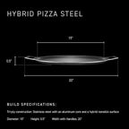 HexClad Hybrid Nonstick Pizza Steel for Pizzas and Flatbreads Up to 14", Dishwasher-Friendly, Oven and BBQ-Safe Up to 900°F