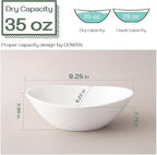 DOWAN 9.25" Serving Bowls, Large Oval Serving Dishes for Wedding and Dinner Parties, 35 Oz for Salad, Side Dishes, Pasta, Oval Shape, Microwave & Dishwasher Safe, Set of 4, Soft White