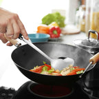 14 Inch Cooking Spoons Set Stainless Steel Kitchen Cooking Utensil Large Serving Spoons Set with Ergonomic Handle Slotted-Spoon, Ladle, Cooking-Spoon, Serving-Spoon (Pack of 4)