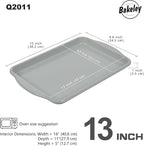 13-Inch Baking Sheet Pan Non-Stick Carbon Steel Rimmed Naturally Slick Ceramic Coating Cookie Sheet Pan for Oven Roasting Meat Bread Battenberg Pastries 15.1" x 9.6"