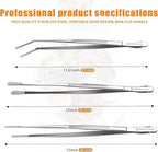 3 Pcs Kitchen Tweezers, 12'' and 11.6" Stainless Steel Tongs For Cooking, Professional Cooking Tongs, Chef Cooking Tweezers, Sea food, BBQ, Plating and Serving