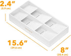 SpaceAid Bamboo Silverware Drawer Organizer with Labels, Kitchen Utensil Tray Holder Organizer for Flatware, Cutlery, Spoon and Knives Drawer Storage Organization (White, 6 Slots)