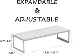 Stackable Expandable Metal Shelf Organizer - Adjustable Wire Storage Rack with Holes for Kitchen, Bathroom, Cabinet, Office - Space Saving, Durable & Sturdy Design（3PACKS/Medium/White