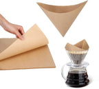 100 Pcs Pre-Folded Unbleached Coffee Filters, Brown Square Disposable Paper Pour Over Coffee Filter, 5-13 Cups Drip Percolator Coffee Filters, Filter for Pour-Over Coffee Makers Home Office