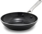 Orfeo 8” Nonstick Frying Pan Skillet, Made in Italy, Diamond Ceramic PFAS-Free Cookware, Induction Ready, Scratch Resistant, Laser-Fused Surface for Durability, Dishwasher Safe, Black