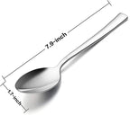 Dinner Spoons Set of 12, E-far 7.9 Inch Stainless Steel Soup Spoons Tablespoons for Home, Kitchen or Restaurant, Non-toxic & Mirror Polished, Squared Edge & Dishwasher Safe