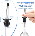 12 Pack Liquor Pour Spouts Set - Stainless Steel bottle spout and Liquor Pourers Dust Caps Covers