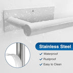 Paper Towel Holder - Self-Adhesive or Drilling, White Wall Mounted Rack - SUS304 Stainless Steel Kitchen Roll Holder Under Cabinet (2 Pack)