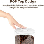 Pop Food Storage Containers Set Large Airtight Food Storage Containers with Pop Lids, Kitchen Pantry Organization and Storage, Cereal, Rice, Flour, Pasta & Snack Container, BPA Free, 2 x 2.8Qt