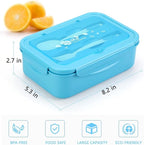 LOVINA Bento Boxes for Adults - 1100 ML Bento Lunch Box Container For Kids With Spoon & Fork - Durable Perfect Size for On-the-Go Meal, BPA-Free and Food-Safe Materials(Blue)