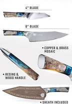 Dalstrong 2 Piece Knife Set - Chef Knife 8 inch & Paring Knife 4 inch - Valhalla Series - Premium 9CR18MOV HC Steel - Celestial Resin & Wood Handle - Razor Sharp - Essential Set - Leather Sheath