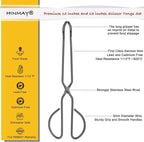 10" 13" Stainless Steel Kitchen Tongs, Heavy Duty Non-Slip Comfortable Grip Metal Scissor Tongs for Cooking, Grilling & Serving, Set of 2