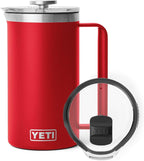 YETI Rambler 34 oz French Press with MagSlider Pitcher Lid Set, Rescue Red