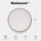 Stoneware Narrow Rim Commercial Grade Dinnerware Brown Speckle, Plate 9 5/8", Case of 24
