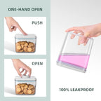 12 Pcs Pop Airtight Food Storage Containers with Lids for Kitchen Pantry Organization Stackable Cereal Snacks Flour Sugar Coffee Spaghetti (1.2, 2.0, 2.7, 3.3qt)*3