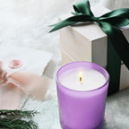 10 OZ Thick Candle Jars for Making Candles 15 Pcs, Empty Jars with Wood Lids for Candle Making, Sample Container, Frosted Purple