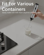 Rechargeable Milk Frother with Stand, Electric Frother Wand Handheld Coffee Foam Maker Detachable Stainless Steel Whisk Drink Mixer Foamer for Latte, Cappuccino, Hot Chocolate, Egg (Silver-1)