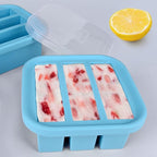 1/2-Cup Silicone Freezer Tray with Lid 2 Pack Soup Freezer Molds Food Freezing Container Make 6 Perfect Soups, Broths, Stews, Sauces, Curries