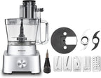 14-Cup Aluminum-Diecast Food-Processor - XL Bowl, Large Chute, 800W Motor & Silver Die-Cast Base, Slicing & Shredding, Chopping & Mixing, For Fries, Cheese, Meat & Veggie Prep, For Home Use