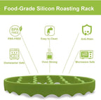 Slow Cooker Silicone Rack, Used for Roasting Pot Cooking Steamer Silicone Pressure Cooker Baking Accessories Compatible with 6 quarts and 8 quarts Stove (Oval, Green, red)