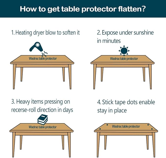 Clear Table Protector Plastic Table Cloths PVC Night Stand Table Cover Mat Office Desk Mat Shelf Surface Protection Crystal Children Painting Cover Pad Transprent Rectangular 22x48 inch