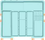 Homecor Utensil Drawer Organizer for Kitchen, Expandable Silverware Organizer Cooking Utensils Tray, Large Cutlery and Flatware Holder, Kitchen Tools & Gadgets Storage (Turquoise)