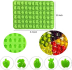 3 Pack Mini Silicone Gummy Candy Chocolate Molds Contains Small Hearts, Fruits, Marine Animal Shapes and 2 Droppers for Making Gummy, Candy, Chocolate and Small Ice Cubes