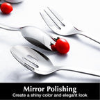 KINGSTONE Large Hostess Serving Utensils Set, Heavy Duty 18/10 Stainless Steel - 10 inch Serving Spoons, Slotted Spoons, Forks, Tongs, Cake Pie Server for Buffet, Wedding, Party