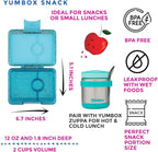Yumbox Snack Box – Leakproof, BPA-Free, 3-Compartment Snack Container for Kids & Adults – Portable, Lightweight & Easy to Clean – Ideal for Fruits, Veggies, Crackers & Dips (Glitter Blue)