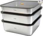 YUPER Stainless Steel Food Storage Containers, Large Meal Prep Container Sets with Lids, BPA Free, Leak Proof & Airtight, Microwave, Dishwasher, Fridge, Freezer & Oven Safe, 3 Pack (84+125+162OZ)