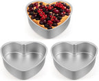 3 Pieces Heart Shaped Cake Pans, 8 Inch Aluminum Heart Cake Molds, Cake Baking Supplies, Heat-Resistant DIY Baking Tool for Wedding, Birthday Party, Engagement, Valentine Day