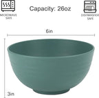 Homienly Wheat Straw Bowls, Cereal Bowls, Plastic Bowl Alternative, Set of 8, Unbreakable Microwave Safe Bowls for Soup, Salad, Dinner, Cereal, Snack, Dishwasher Safe for Kitchen, Party (Green, 26 OZ)