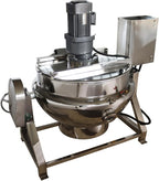 13.2Gallon/50L Jacketed Kettle Large Electronic Tilting Sugar Jam Gas Boiling Machine Commercial Electric Jacketed Pot with Stirring and Edge Scraping 220V 60HZ Three-phase 750W