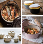Vermicular Oven Pot | Non-Toxic Enameled Cast Iron Pot | 14cm (0.9 Qt) | Oven-safe | Induction-compatible | Dutch Oven | Made in Japan | Serves 1 | Natural Beige
