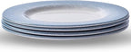 Portmeirion Potter's Mist Dinner Plate (Set of 4) - 8-Inch Stackable Earthenware Plates - Microwave & Dishwasher Safe, Handcrafted Dinnerware for Casual & Formal Table Settings (Blue Mist)