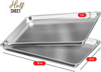 JoyTable Aluminum Baking Sheet Set, 2 Pack Half Sheet Pan, Commercial Quality Cookie Sheets for Baking or Roasting Non-Stick, 18 x 13 Inch Warp Resistant Aluminum Baking Pan
